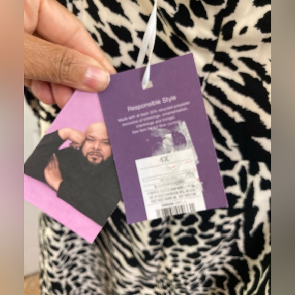 NWT Sergio Hudson Black/White Animal Print Bustier Midi Dress Size 4X - Picture 9 of 9